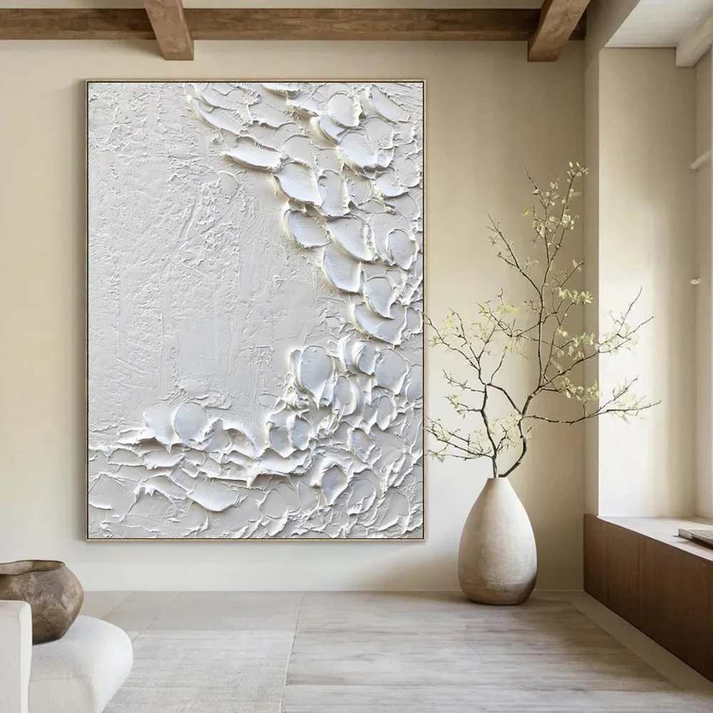 Botanical_White_Textured_Impasto_Blooms_Wall_Art_AASJ6 wall art